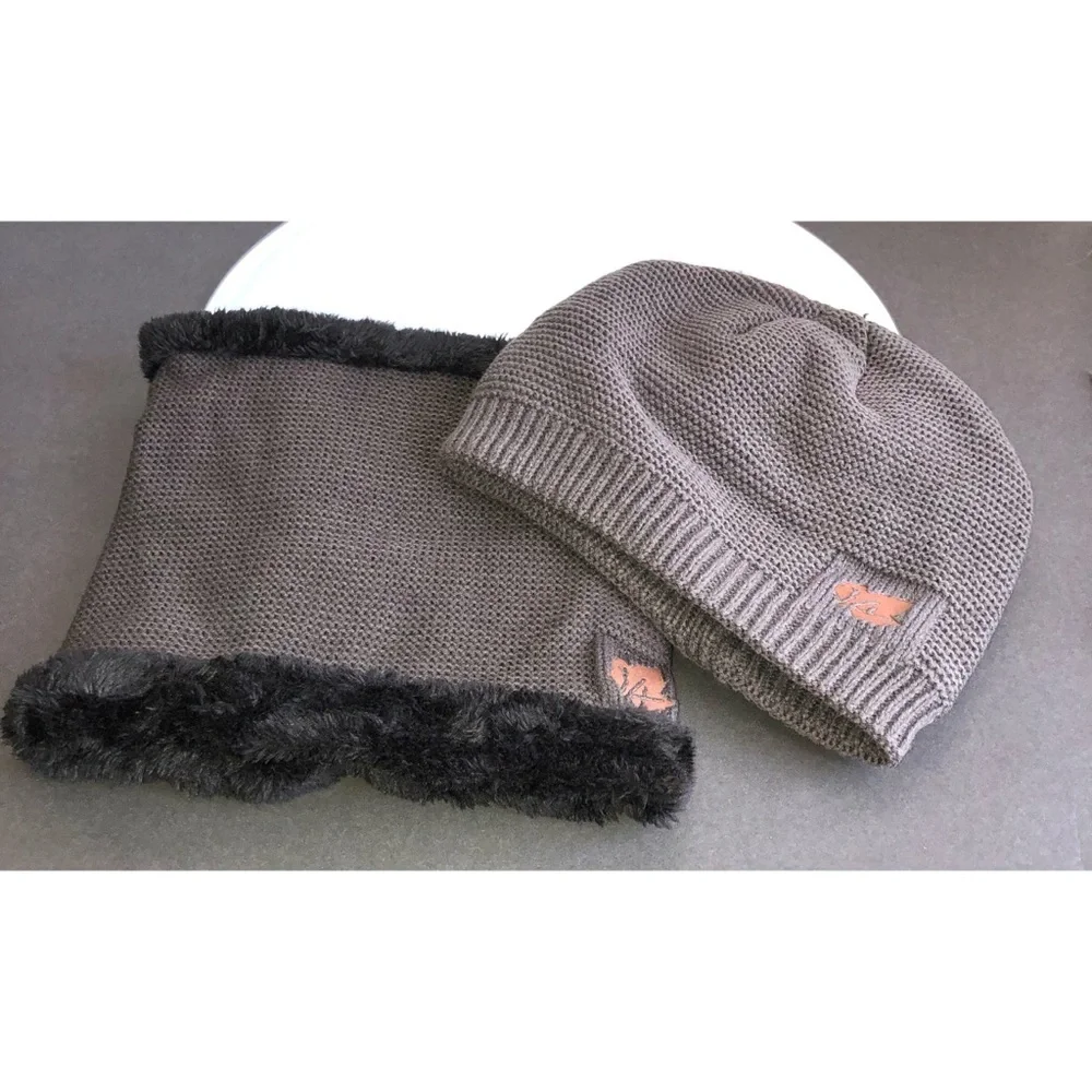 💕 2/ $29 Men’s Set of 2 Knitted Grey Hat and Warm Winter Face Mask Cotton 💕